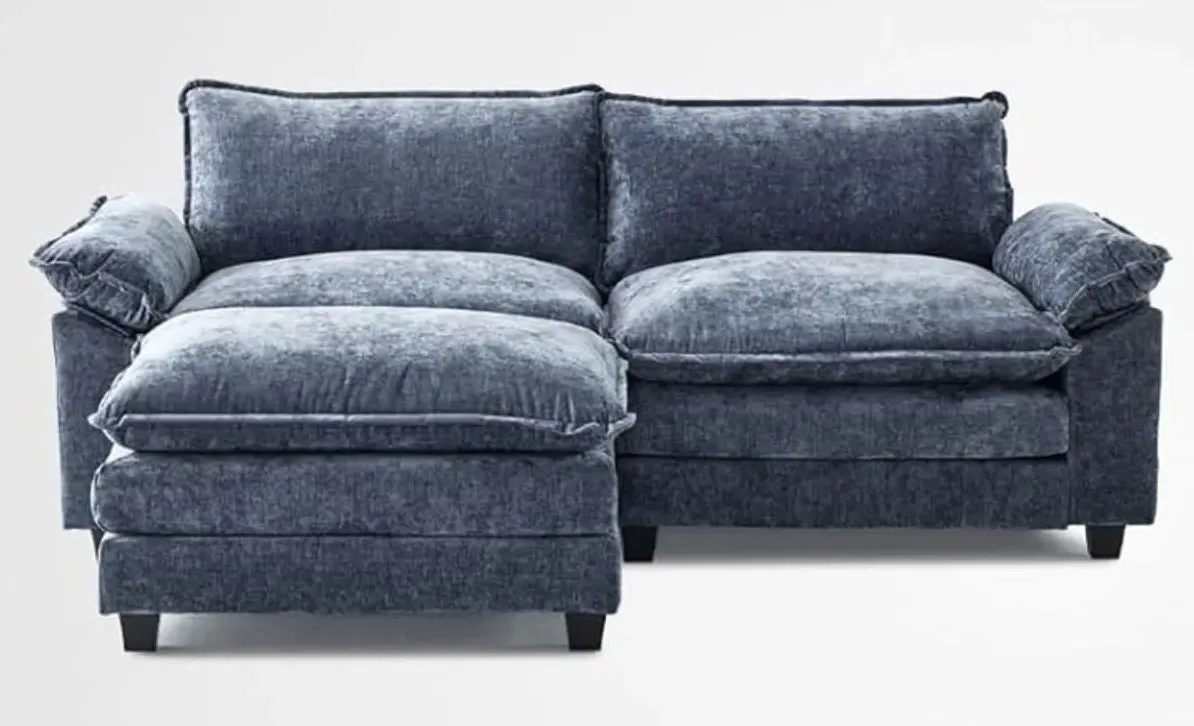 Modular Sofa Set with Ottoman - Grey, Chenille