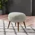Oval Ottoman Footstool - Beige, Linen