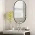 Oval Wall Mirror - Black, Metal