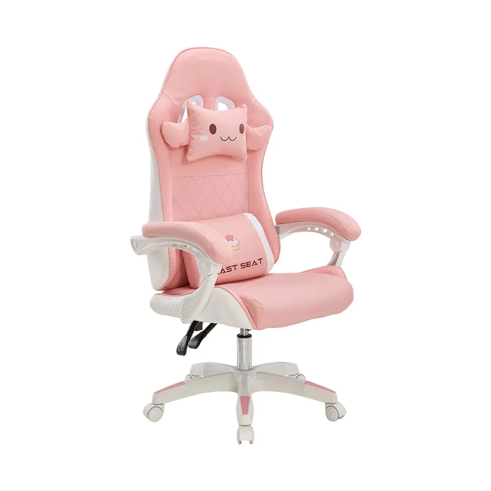 Pink Bunny Gaming Chair Reclining with Lumbar Support - Pink, PU Leather product