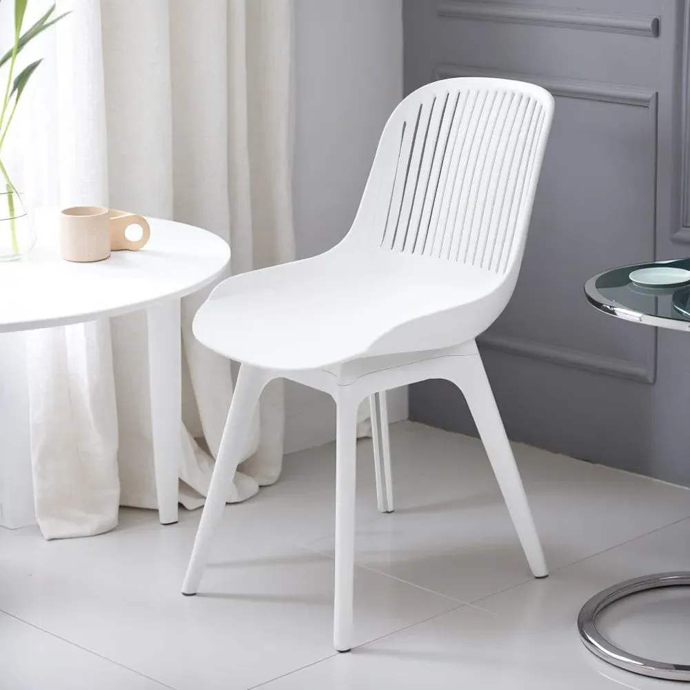 Plastic Chair Set of 4 - White, Polypropylene