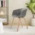 Plastic Chair Set of 4 with Heat Transfer Legs - Grey