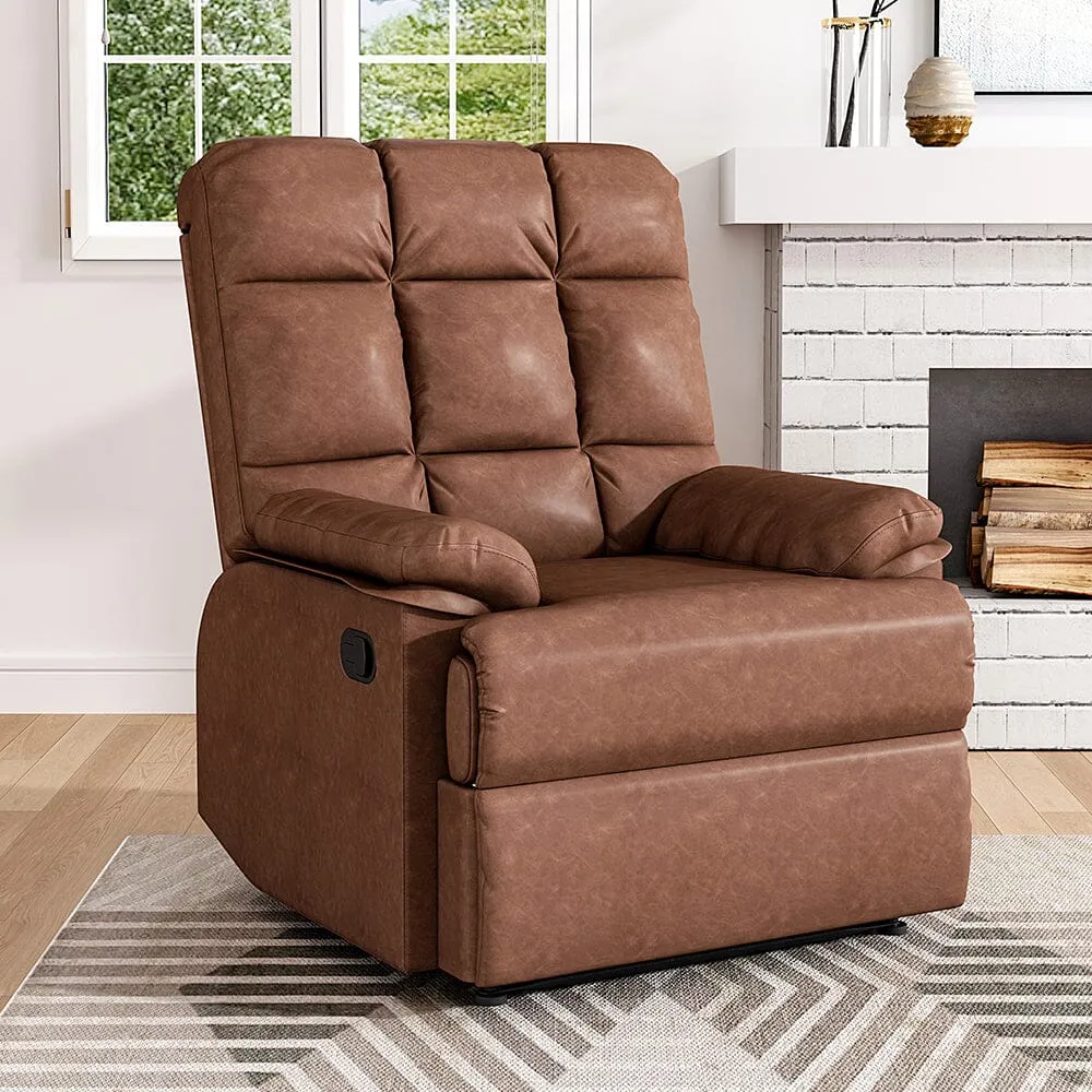 Power Recliner Sofa 1-Seater Reclining - Brown, PU Leather product