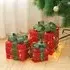 Pre-Lit Christmas Gift Box Set with Warm Lights - Green, Linen