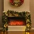 Pre-Lit Christmas Wreath with Warm Lights - Green, Gold