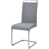 PU Upholstered Dining Chair with Chrome Cantilever Frame - Grey alternate view