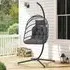 Rattan Patio Swing Chair with Stand - Black