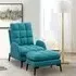 Recliner Armchair and Ottoman Set with Footstool - Green, Velvet