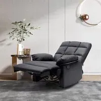 Recliner Armchair with Control Switch - Faux Leather