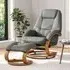 Recliner Armchair with Footstool - PU Leather