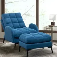 Recliner Chair with Ottoman - Velvet
