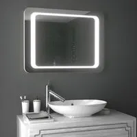 Rectangle LED Bathroom Mirror with Anti-Fog - White