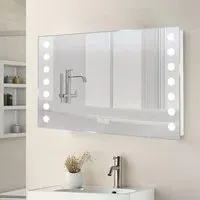 Rectangle LED Bathroom Mirror with Shaver Socket