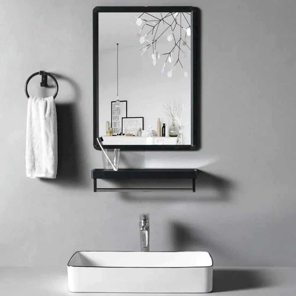 Rectangular Bathroom Mirror - Black image