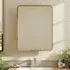 Rectangular Bathroom Mirror Cabinet with Storage - Golden