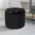 Rheinland Round Footstool with Tufting - Black, Velvet