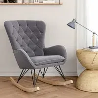 Rocking Chair with Cushion - Velvet
