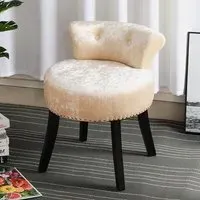 Round Accent Chair Dressing Stool - Velvet