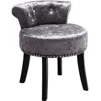Round Accent Chair Dressing Stool - Velvet