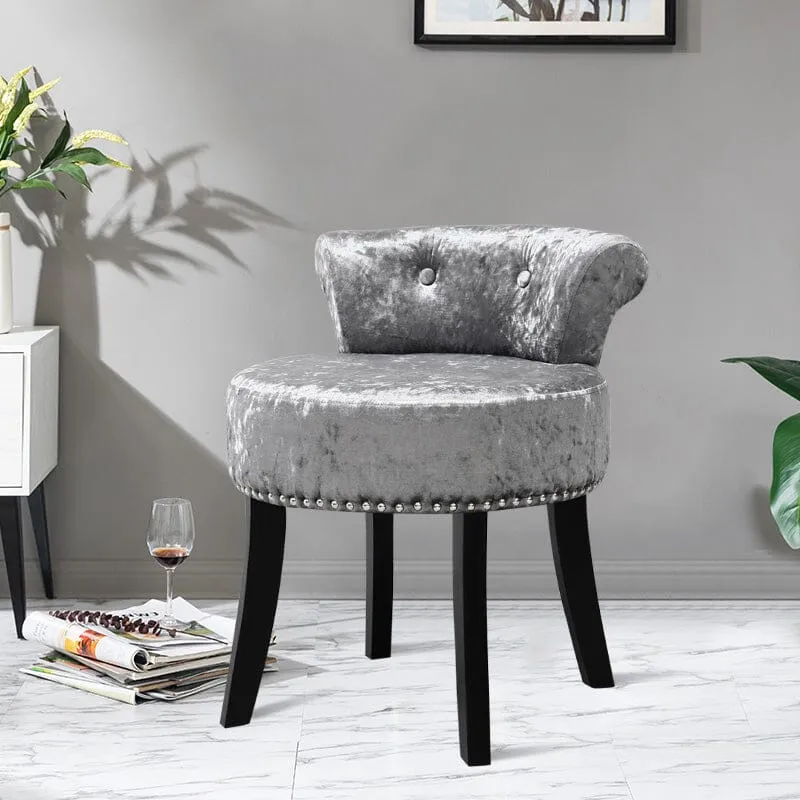 Round Accent Chair Dressing Stool - Velvet