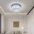 Round Crystal Ceiling Light with Pendant - Chrome