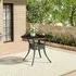 Round Garden Bistro Table with Parasol Hole - White