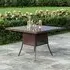 Round Garden Table with Parasol Hole - Rattan, Glass