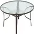 Round Garden Table with Umbrella Hole - Black