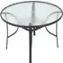 Round Garden Table with Umbrella Hole - Brown