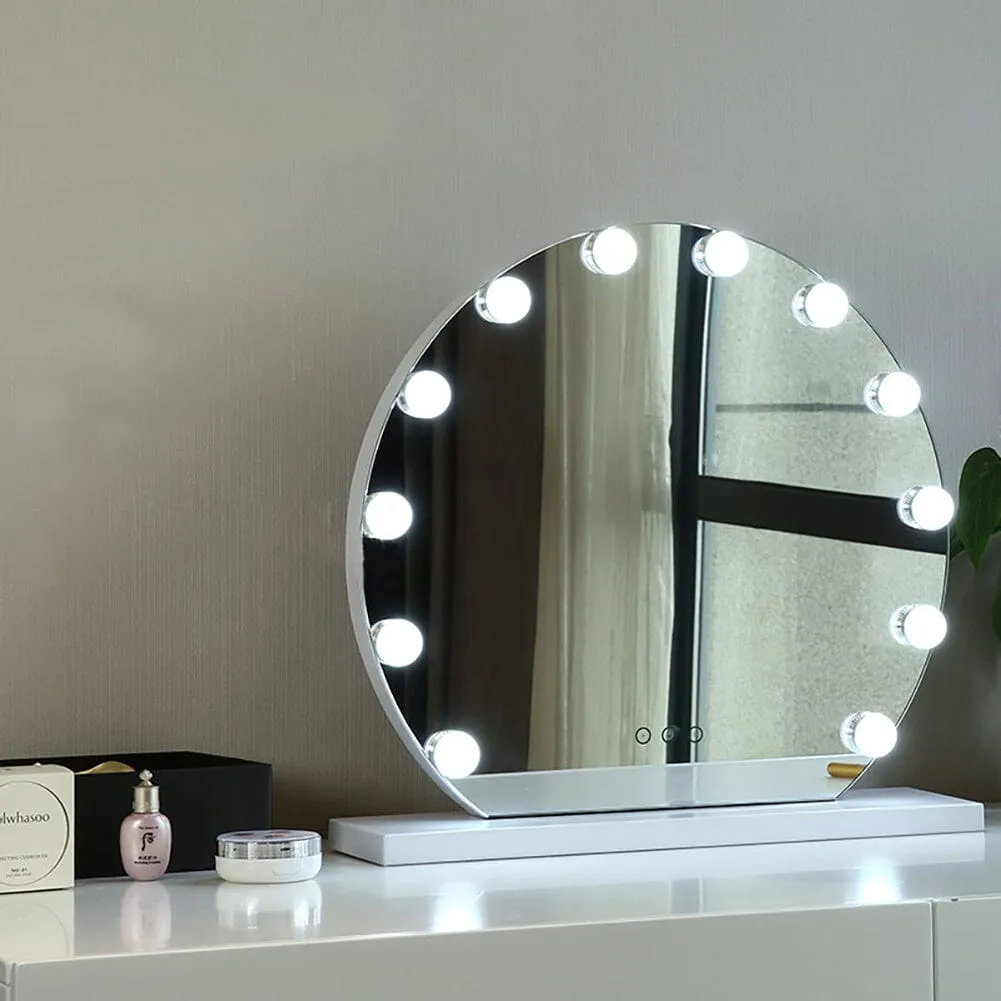 Round LED Lighted Makeup Mirror - White, Iron product