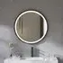 Round LED Wall Mirror with Touch Switch - Black, Metal