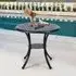 Round Patio Dining Table with Umbrella Hole - Black, Cast Aluminum