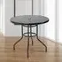 Round Patio Dining Table with Umbrella Hole - Black, Glass