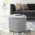Round Pouf Ottoman Footstool - Velvet