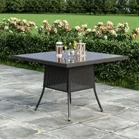 Round/Square Rattan Garden Table with Parasol Hole alternate view