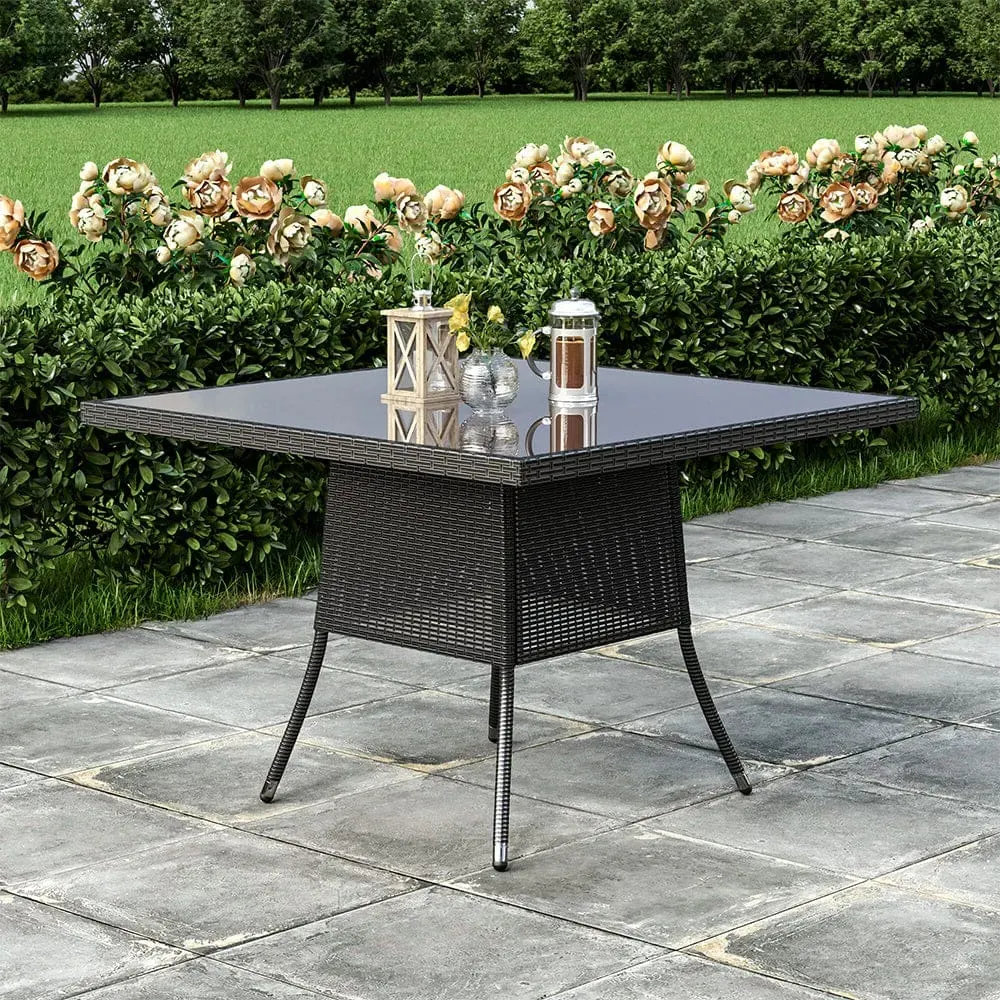 Round/Square Rattan Garden Table with Parasol Hole product