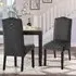 Set of 2 High Back Dining Chairs - Grey, Velvet