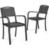 Set of 2/4 Garden Dining Armchairs with Metal Legs - WPC