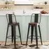 Set of 2/4 Metal High Bar Stools - Black, Wood