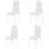 Set of 4 High-Back Dining Chairs - PU Leather, Metal