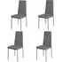 Set of 4 High-Back Dining Chairs - PU Leather, Metal