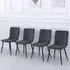 Set of 4 Linen Upholstered Dining Chairs - Metal Base