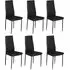 Set of 6 Upholstered Dining Chairs - Faux Leather