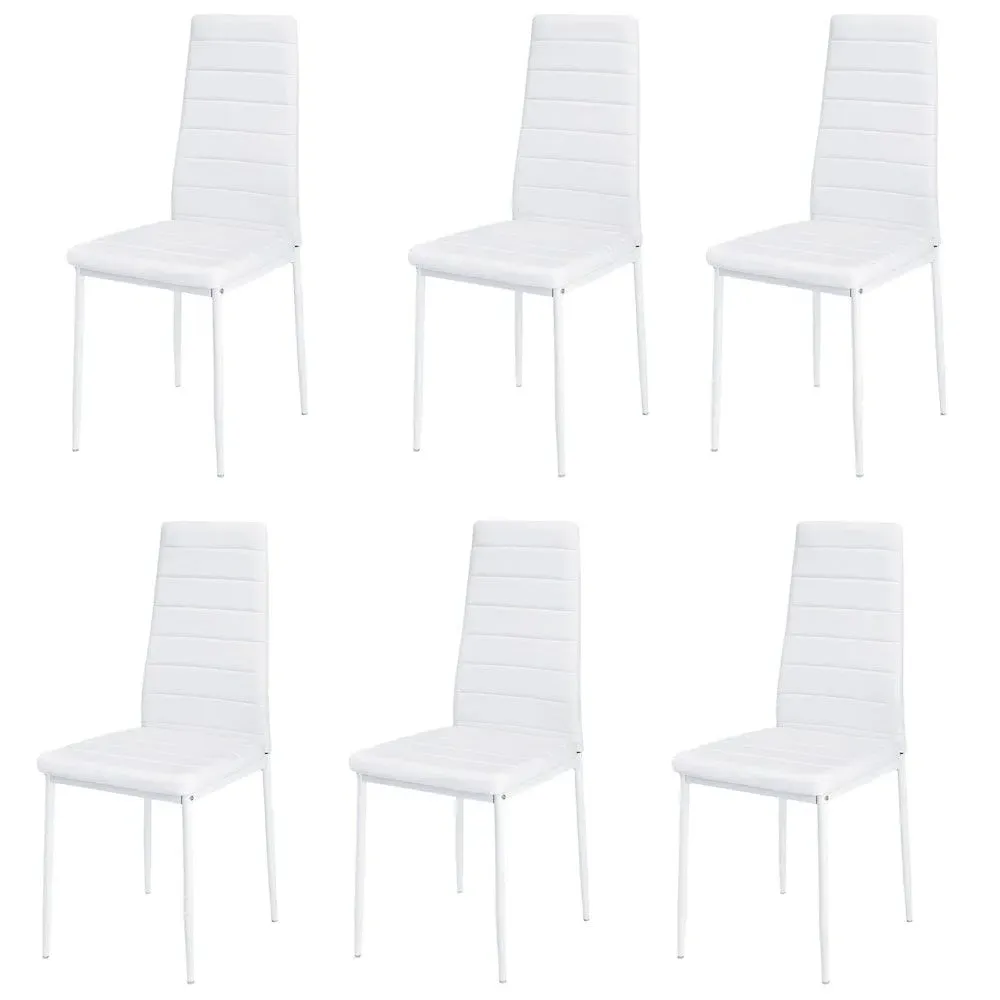 Set of 6 Upholstered Dining Chairs - Faux Leather image