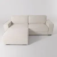 Sofa and Ottoman Set with Footstool - Green, Corduroy