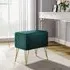 Soft Channel Velvet Stool with Gold Legs - Green