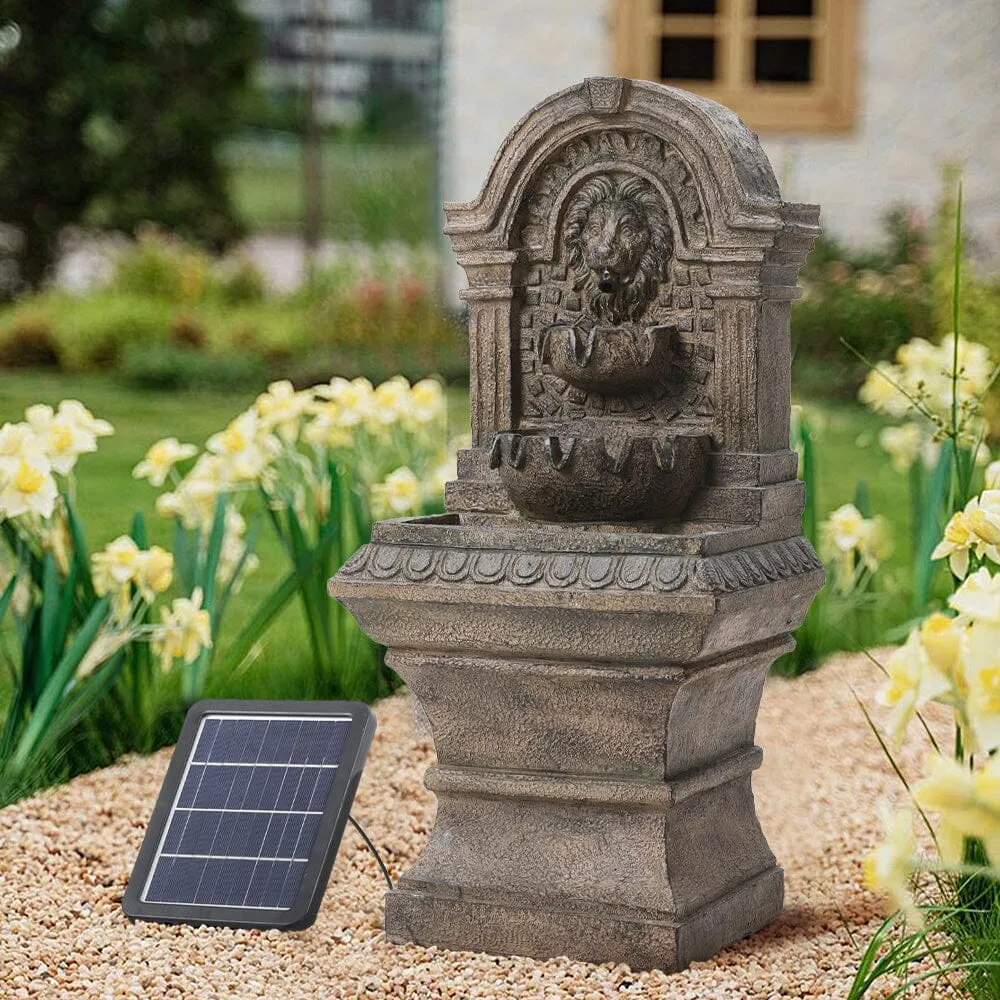 Solar-Powered Water Fountain Rockery Decor with LED Lights image