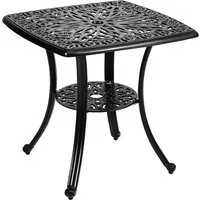 Square Cast Aluminium Outdoor Bistro Table - Black alternate view