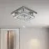Square Crystal Ceiling Light with Droplets - Chrome