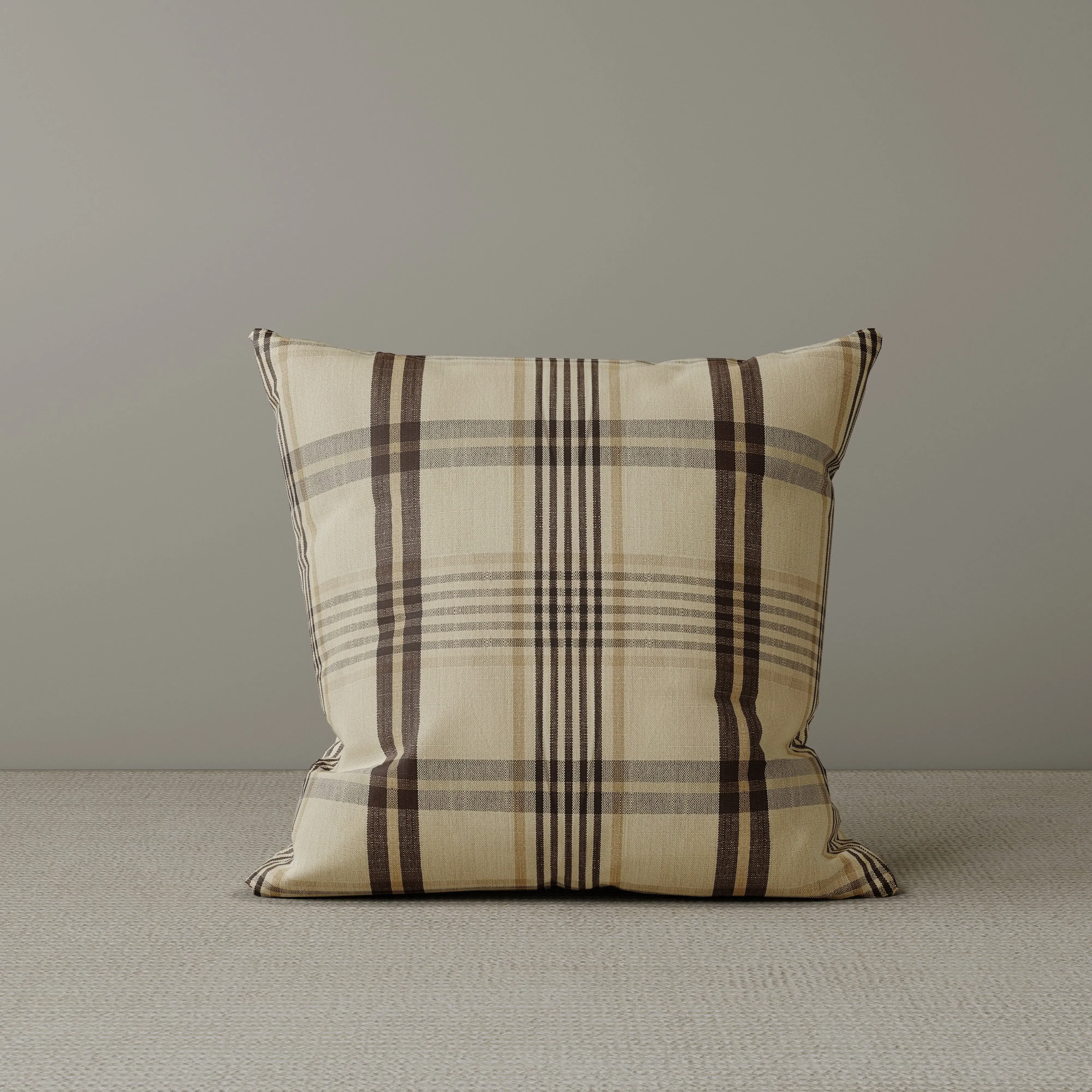 Square Cushion Checkered - Cocoa, Cotton Linen product